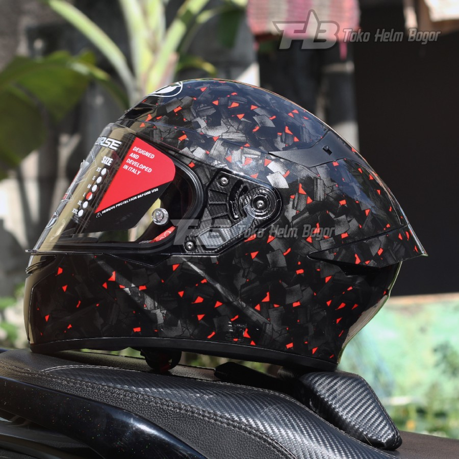 Jual HELM KYT TT Course Carbon Graphic RED Repaint HELM FULL
