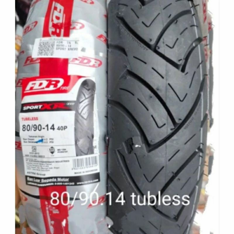 Jual Ban luar tubless fdr 80/90 14 sport xr original fdr | Shopee Indonesia