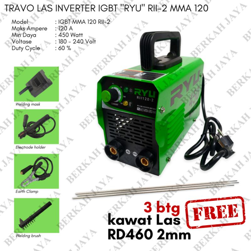 Jual Mesin Travo Las Ryu Rii120 2 Travo Inverter 450watt Igbt Mma 120a