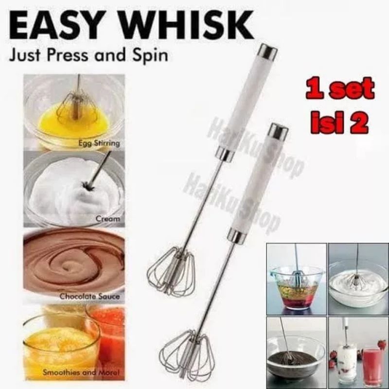 Jual Hand Mixer Manual Otomatis / Pengocok Telur Stanlis Shopee Indonesia