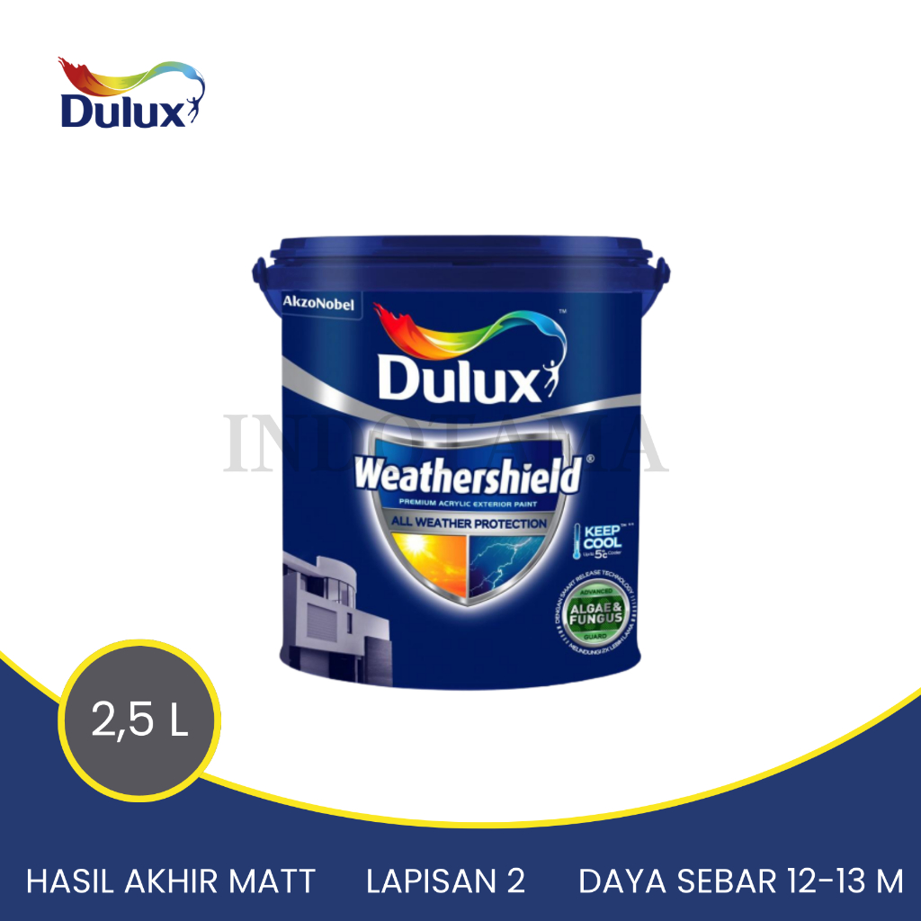 Jual Dulux Weathershield Brilliant White Kemasan 2 5 L Shopee Indonesia