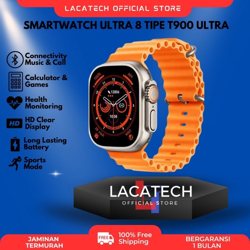 Jual SMARTWATCH ULTRA 8 SERIES T900 ULTRA BLUETOOTH FULL HD TOUCH