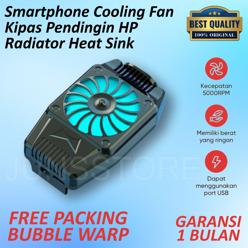 Jual Promo Cooling Fan Pad Cooler Kipas Alat Pendingin Radiator Hp Gaming Game Xiomi Iphone