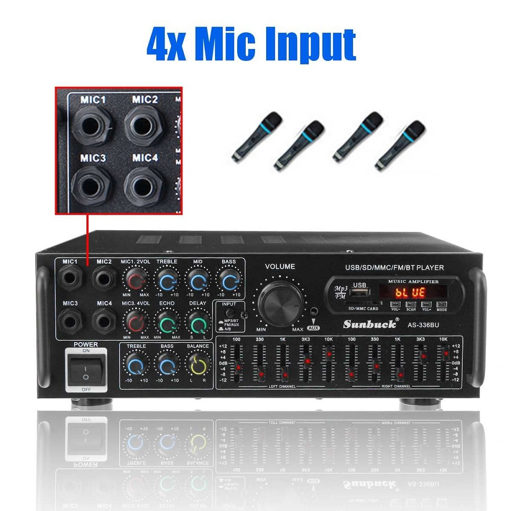 Jual Sunbuck Audio Amplifier Bluetooth EQ Karaoke FM Radio 2000W - AS ...