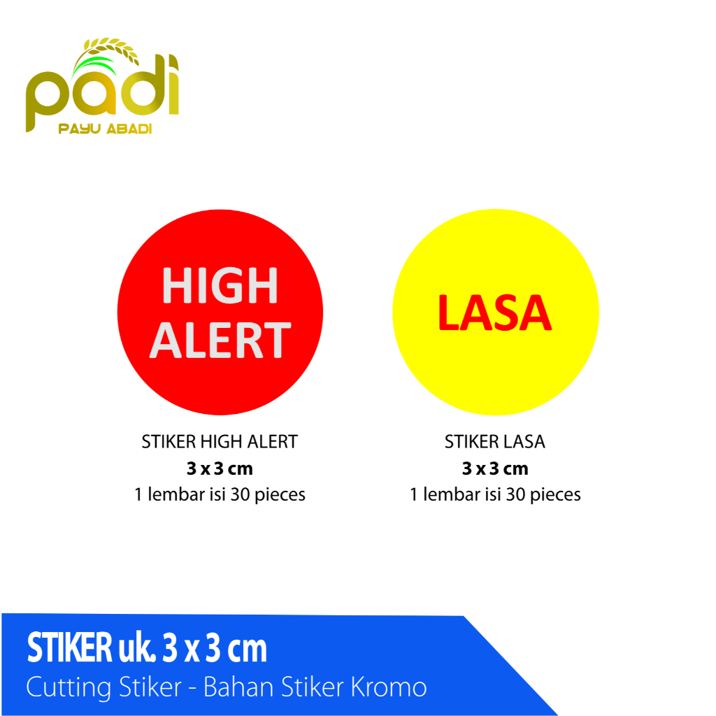 Jual Stiker Lasa | Stiker High Alert 3x3 cm | Shopee Indonesia