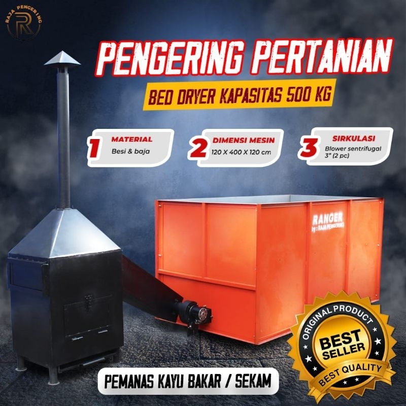 Jual Mesin Pengering Kopi Padi Jagungkemiri Bed Dryer 500 Kg Kayu