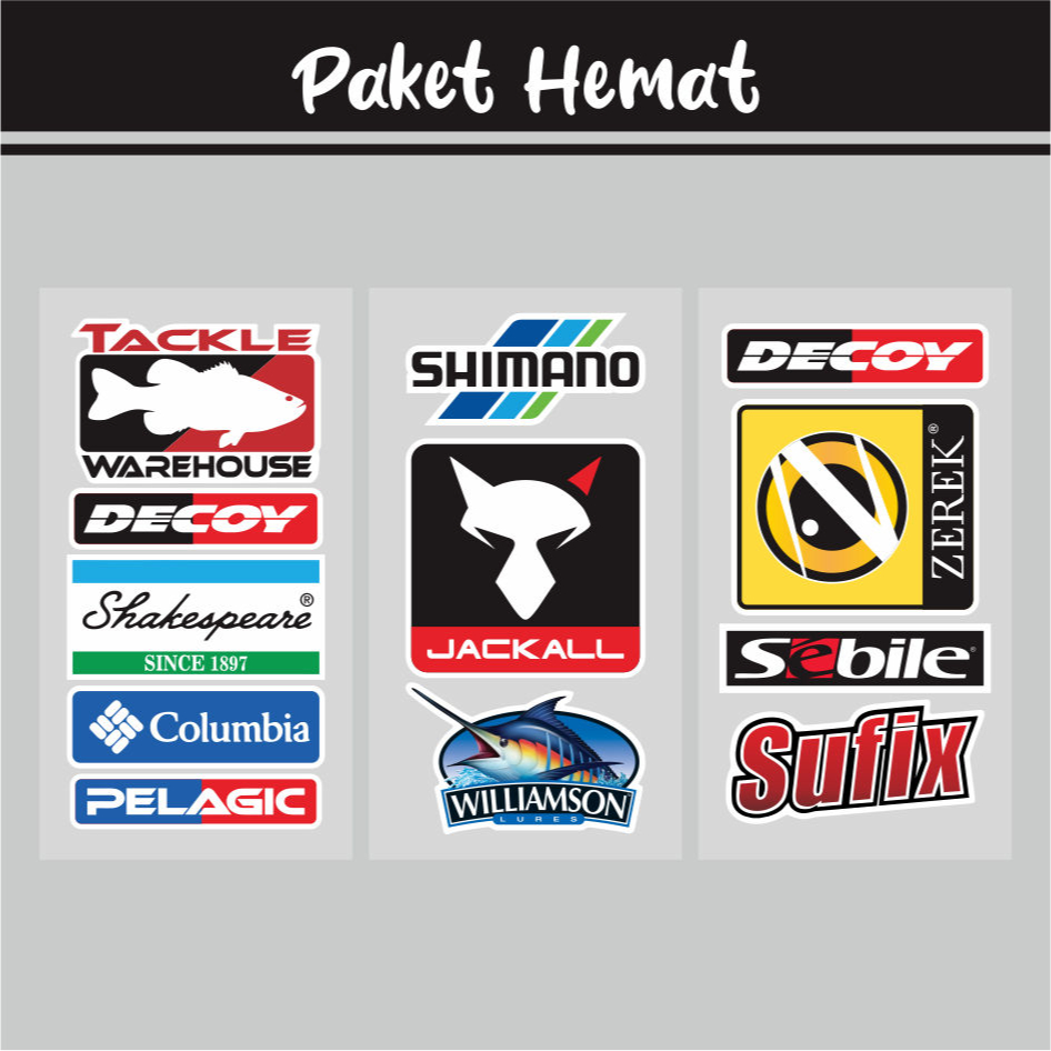 Jual Stiker Cutting Mancing untuk Tackle Box Sticker Logo Brand Pancing ...