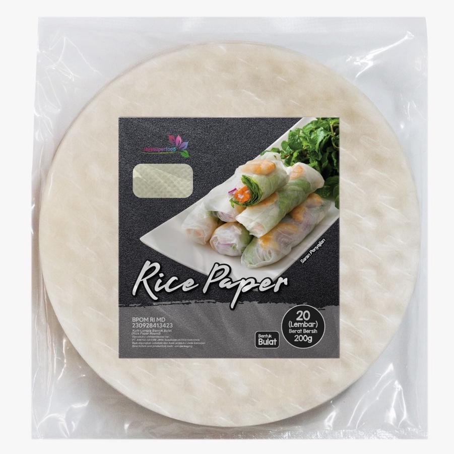 Jual Rice Paper Halal 20pcs All Varian Bulat Petak Segi Kulit Lumpia ...