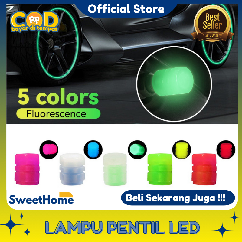 Jual Tutup Pentil Mobil Motor Nyala Led Sepeda Glow In The Dark