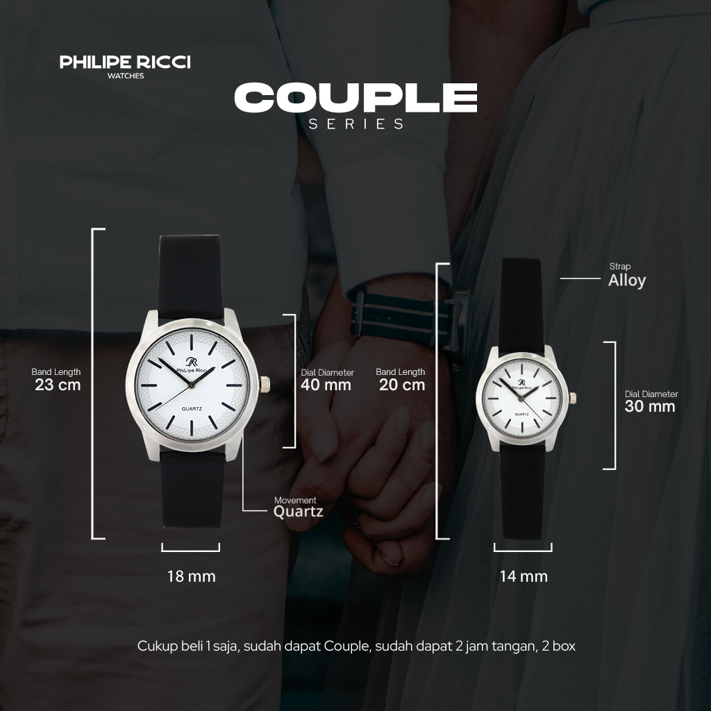 Jual PhiLipe Ricci Jam Tangan Couple Pasangan Pria Wanita Original ...