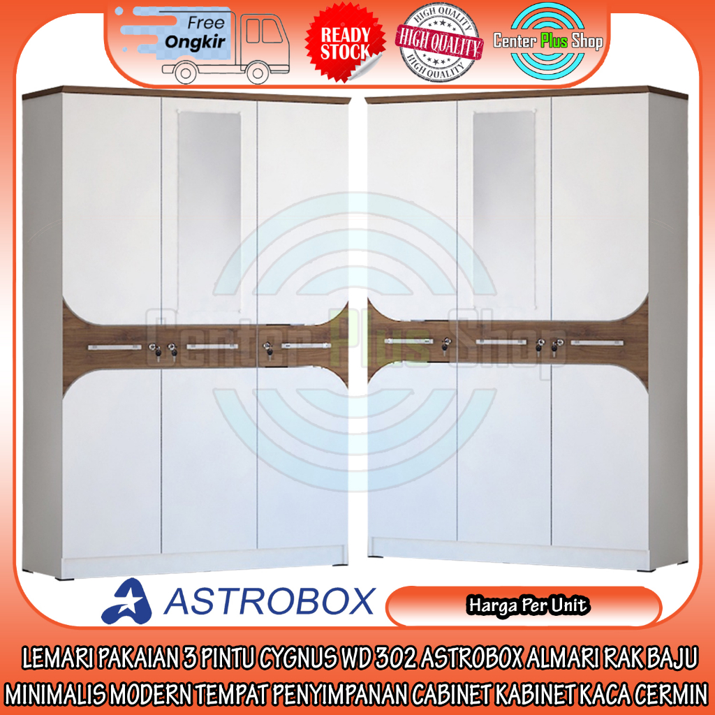 Jual Lemari Pakaian 3 Pintu Cygnus Wd 302 Astrobox Almari Rak Rack Baju ...