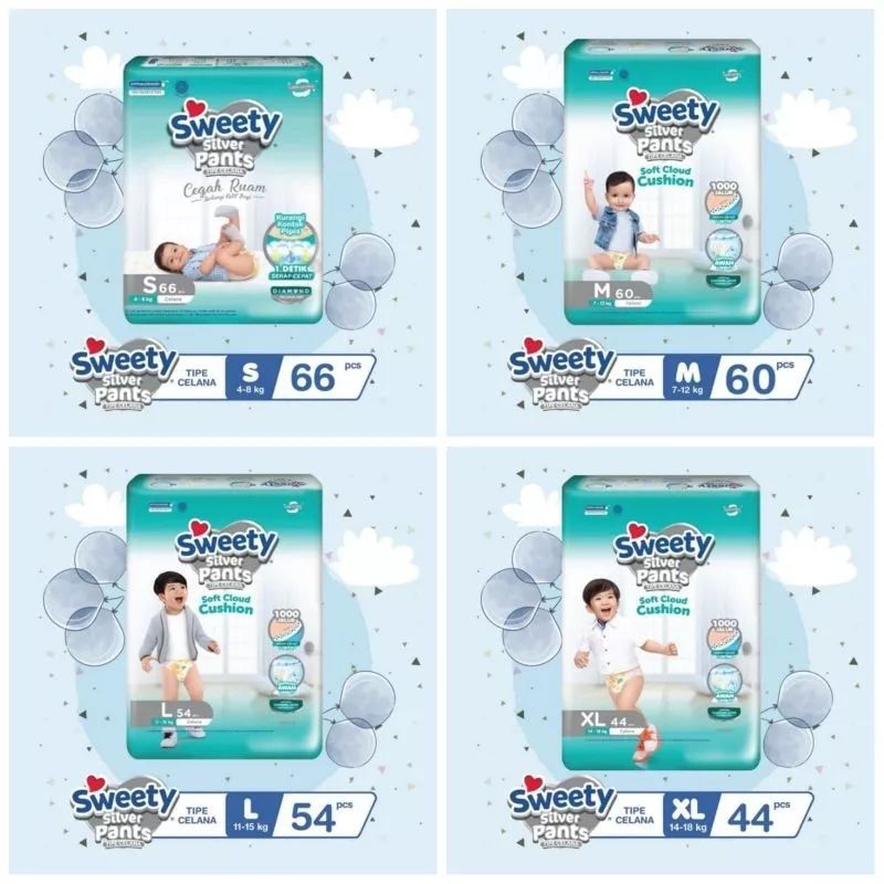 Jual PAMPERS SWEETY SILVER JUMBO PACK/POPOK SWEETY JUMBO PACK/SWEETY