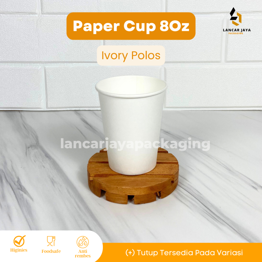 Jual [50 PCS] Paper Cup 8 Oz 240ml Gelas Kertas Teh Kopi Tahan Panas ...
