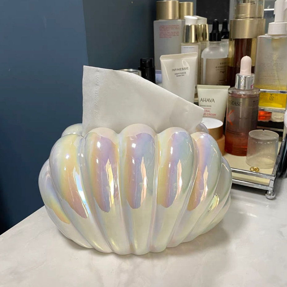 Jual Shell Ceramic Tissue Box / Kotak Tisu Kerang Keramik Mewah ...