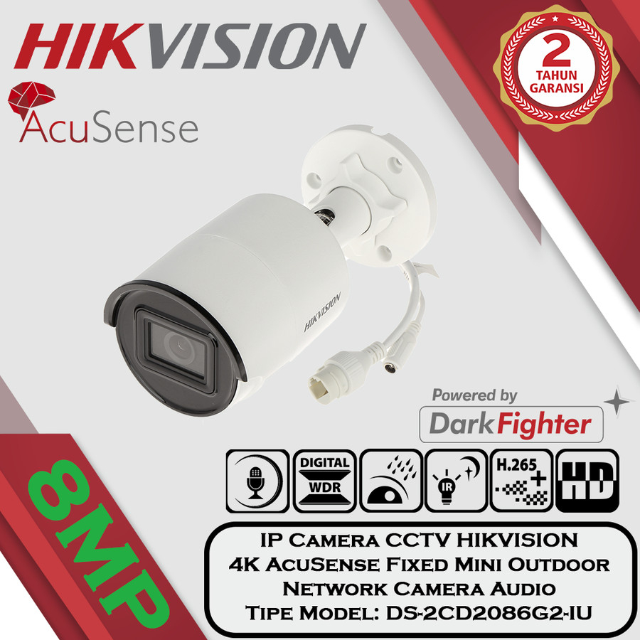 Original Hikvision DS-2CD2083G2-IU And DS-2CD2083G2-I 8MP POE Surveillance Built-in Mic AcuSense Fixed Bullet Network Camera - Foto 10