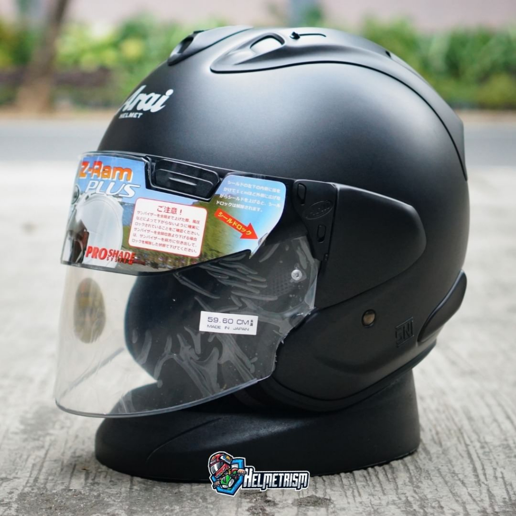 Jual Helm VzRam Plus Arai Half face Flat Black Shopee Indonesia
