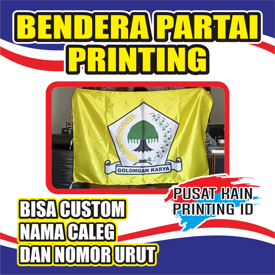 Jual BENDERA PARTAI GOLKAR || BENDERA CALEG || BENDERA PEMILU 2024 ...