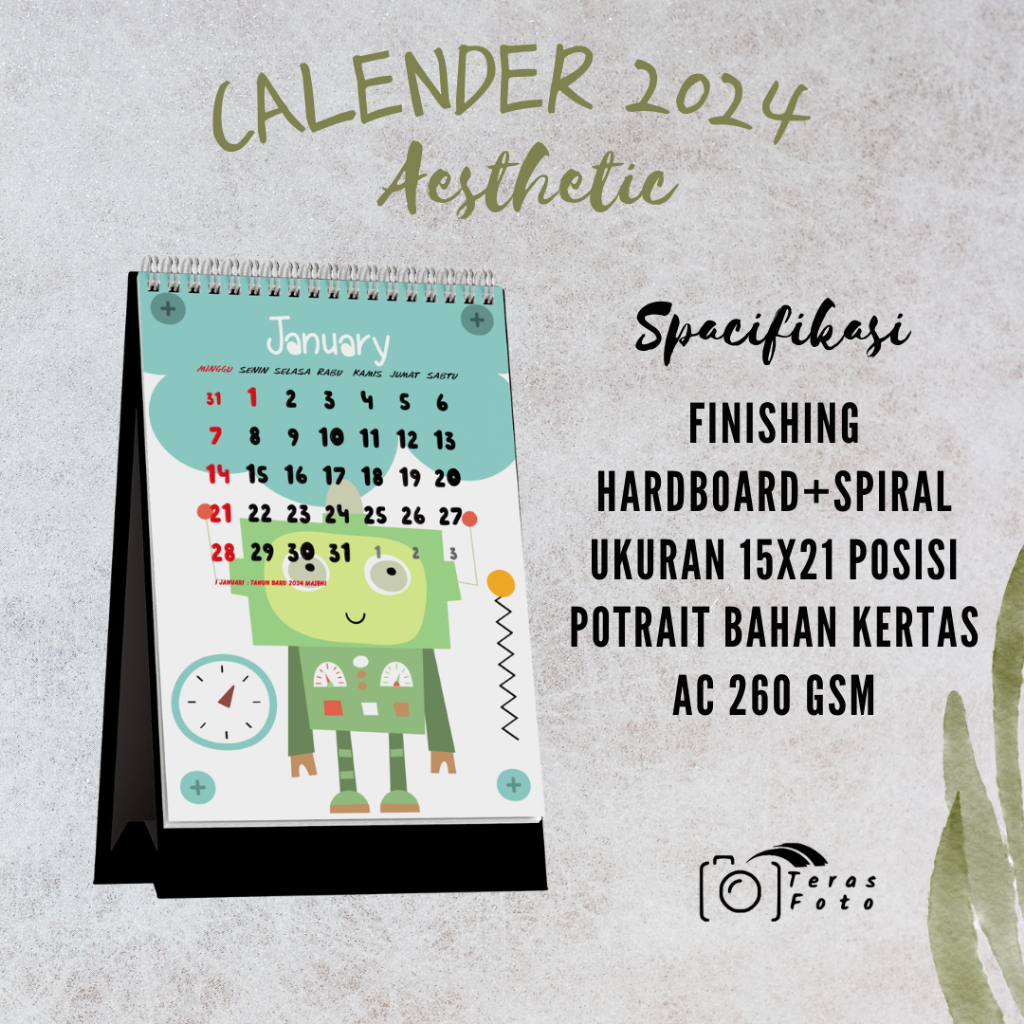 Jual KALENDER MEJA 2024 AESTHETIC Tema Robot Shopee Indonesia