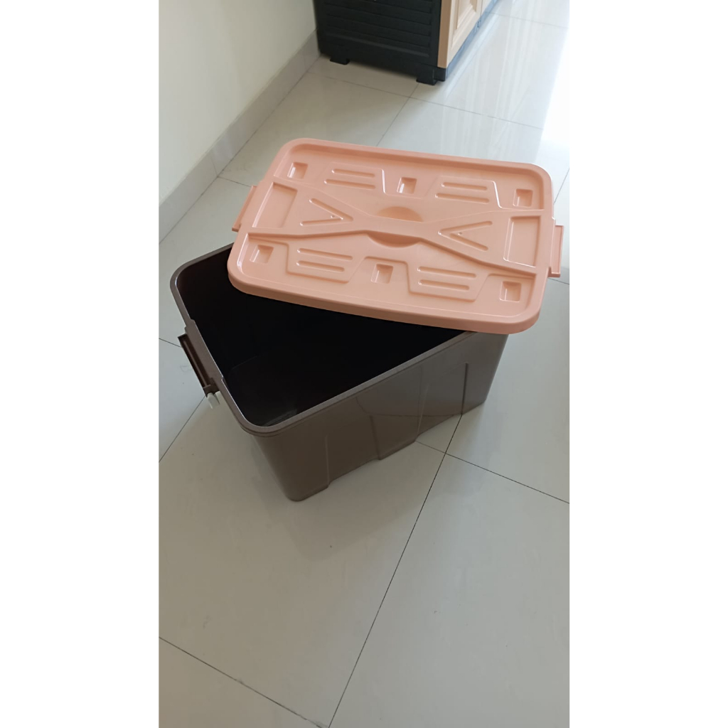 Jual Box Container 85 Liter Coklat NOBU + 6 Roda | Box Container ...