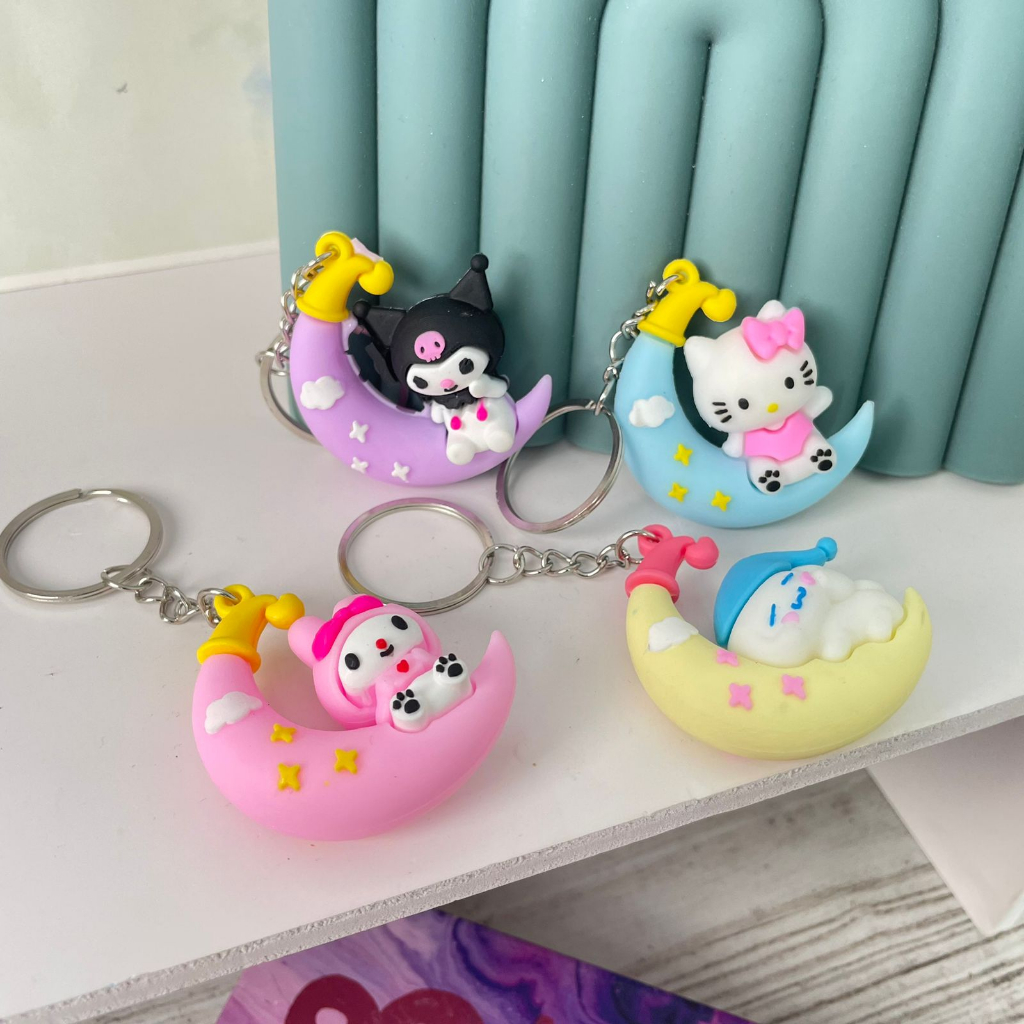 Jual Gantungan Kunci Sanrio Bulan Sabit Unik Lucu Kuromi Cinnamoroll