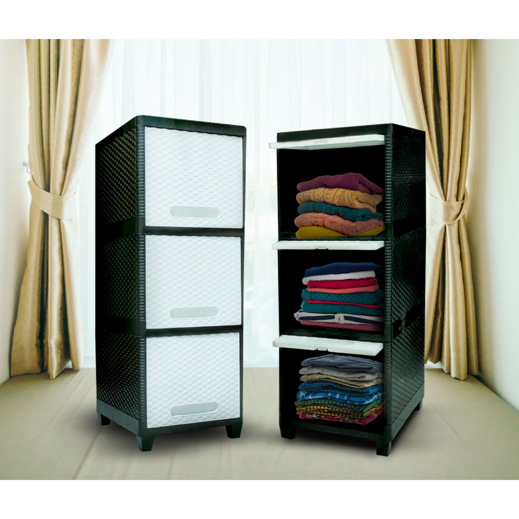 Lemari Plastik Pintu Sliding Susun 3