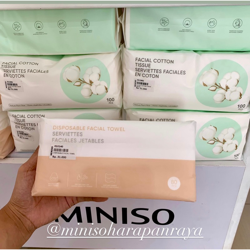 Jual MINISO FACIAL COTTON TISSUE Shopee Indonesia