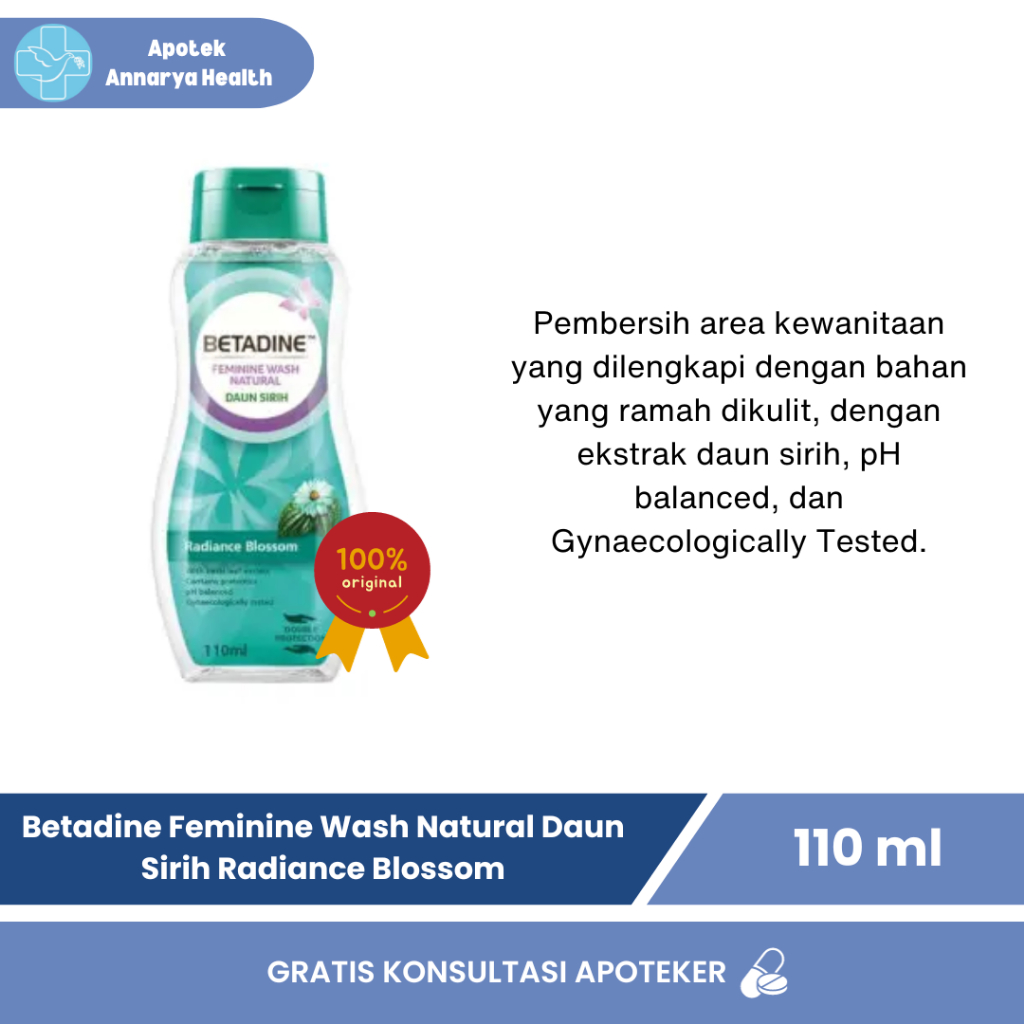 Jual Betadine Feminine Wash Natural Daun Sirih Radiance Blossom 110 ml