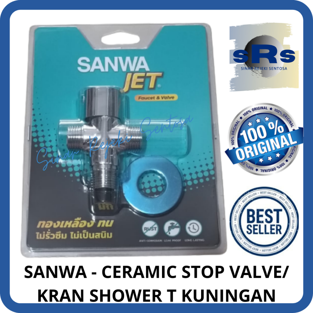 Jual SANWA JET - STOP KRAN CABANG/KRAN T SHOWER/JET STOP VALVE 2 WAY 1 ...