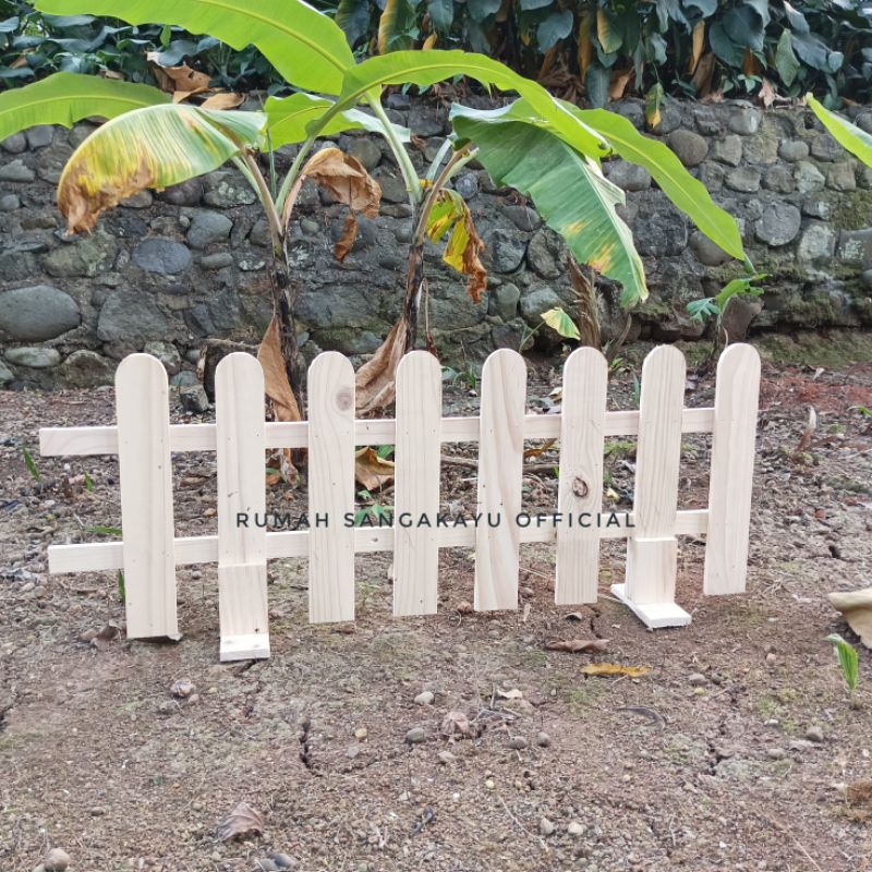 Jual Pagar Kayu Taman Aesthetic 40x100cm Pagar Rumah Kayu Shopee