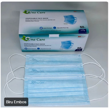 Jual Masker Onecare Biru Earlop Ply Lbr Telinga Shopee Indonesia