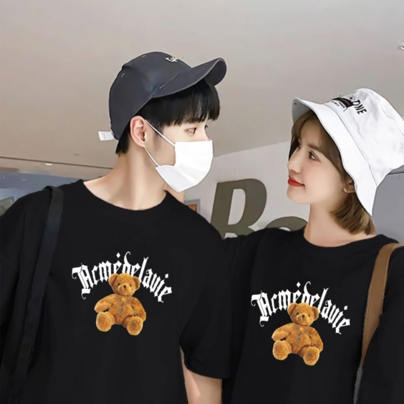 Jual Baju Kaos Couple Pasangan Pacar Bear Terbaru Lengan Pendek Trendy