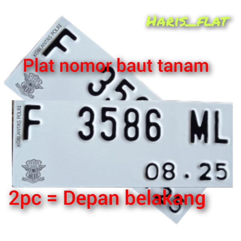 Jual Plat Nomor Motor Baut Tanam Custom Putih Hitam Proses Cepat