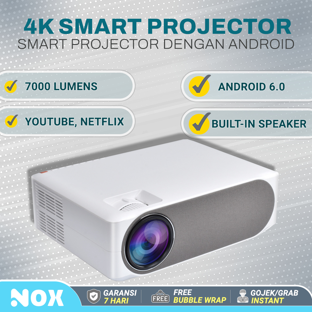 Jual 4K Smart Android Mini LED Portable Projector 7000 Lumen proyektor ...