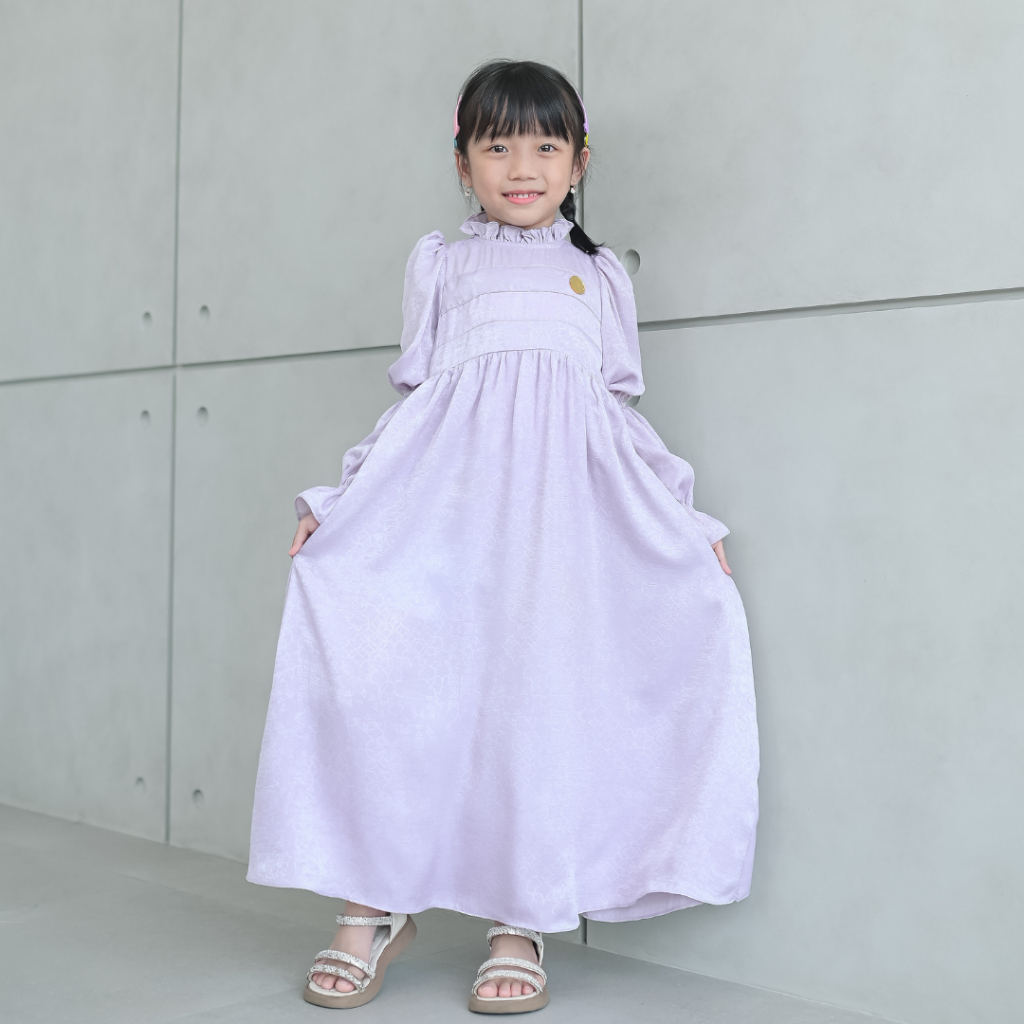 Jual Dera Kids Teenager Prisilia Long Dress Bahan Santorini Emboss Umur ...