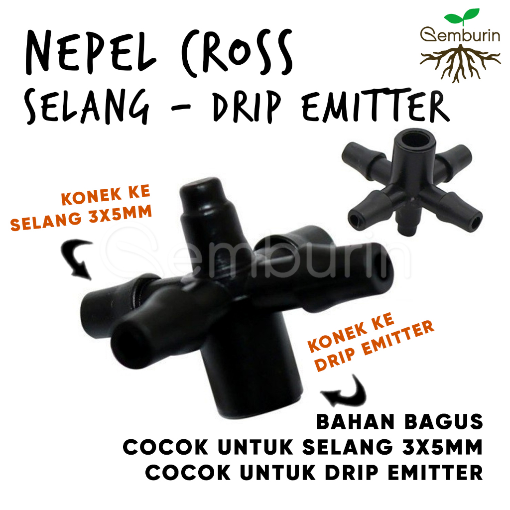 Jual Nepel Cross Way Cabang Konektor Drip Emitter Selang Pe X Mm