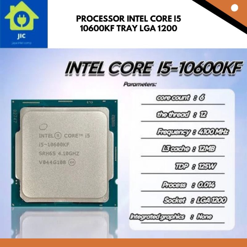 Intel Core I5 Processor 10600KF 4.1GHz 6 Core 12 Thread Intel LGA
