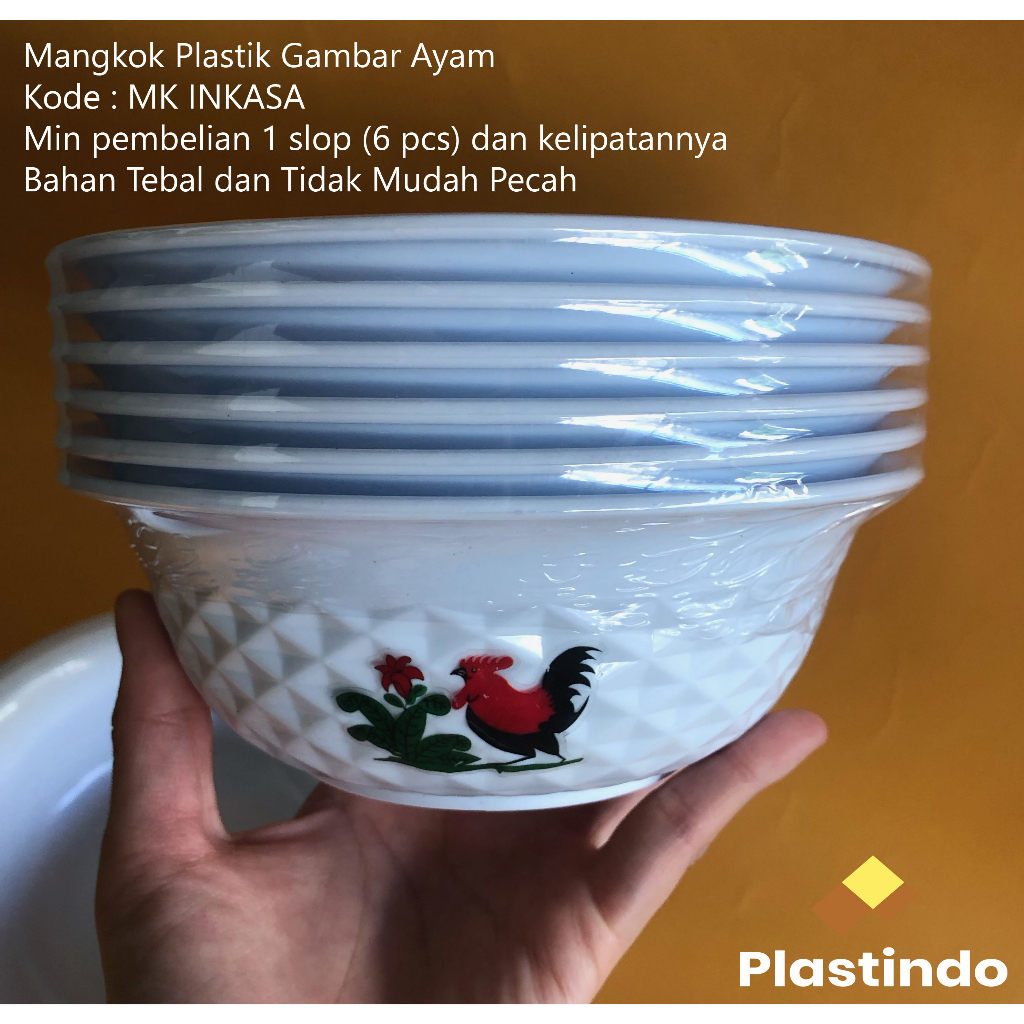 Jual Mangkok Plastik Gambar Ayam Mk Inkasa Isi 6 Pcs Mangkok Bakso