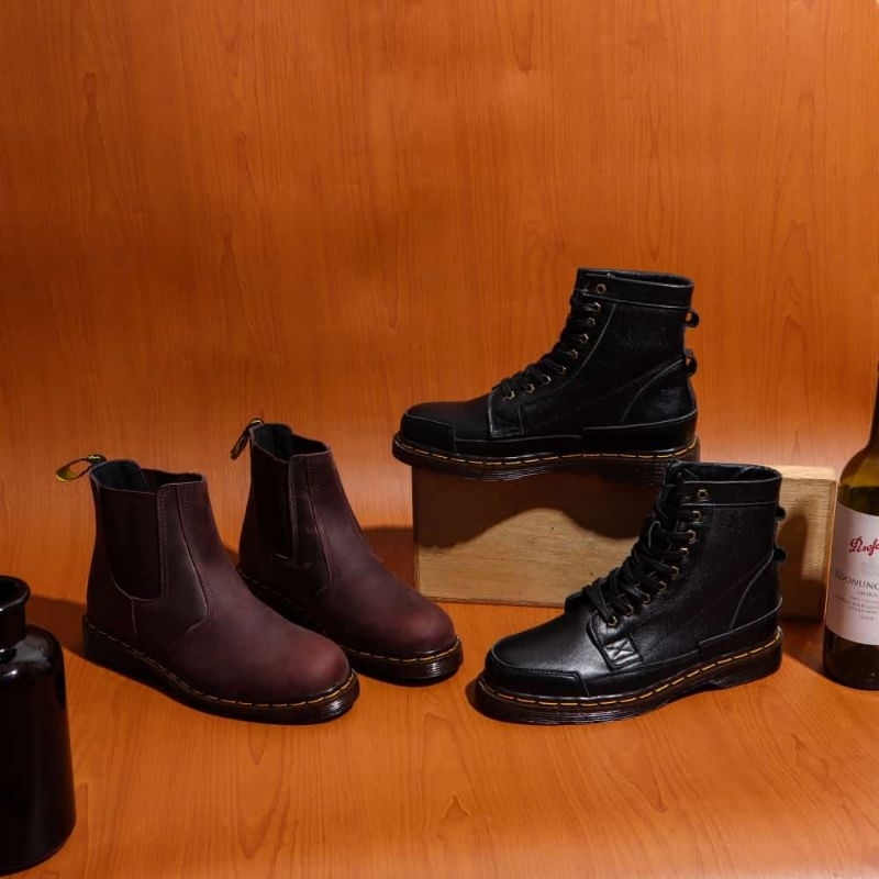 Jual sepatu Chelsea boots sepatu boot Chelsea kulit sapi asli | Shopee ...
