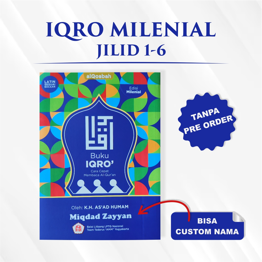 Jual Iqro Milenial Custom Nama Jilid 1-6 Full Color Soft Cover Edisi ...