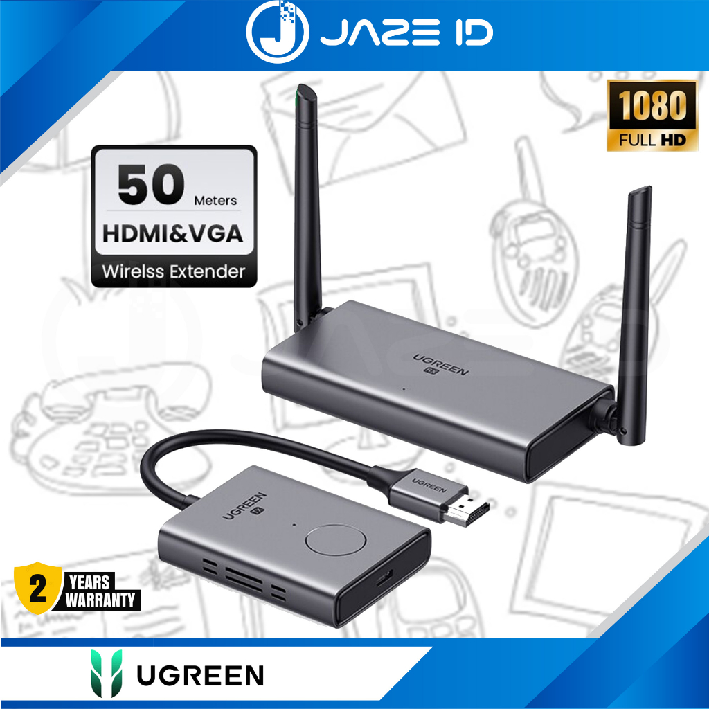 Jual Ugreen Wireless HDMI Extender Transmitter VGA Receiver Extend