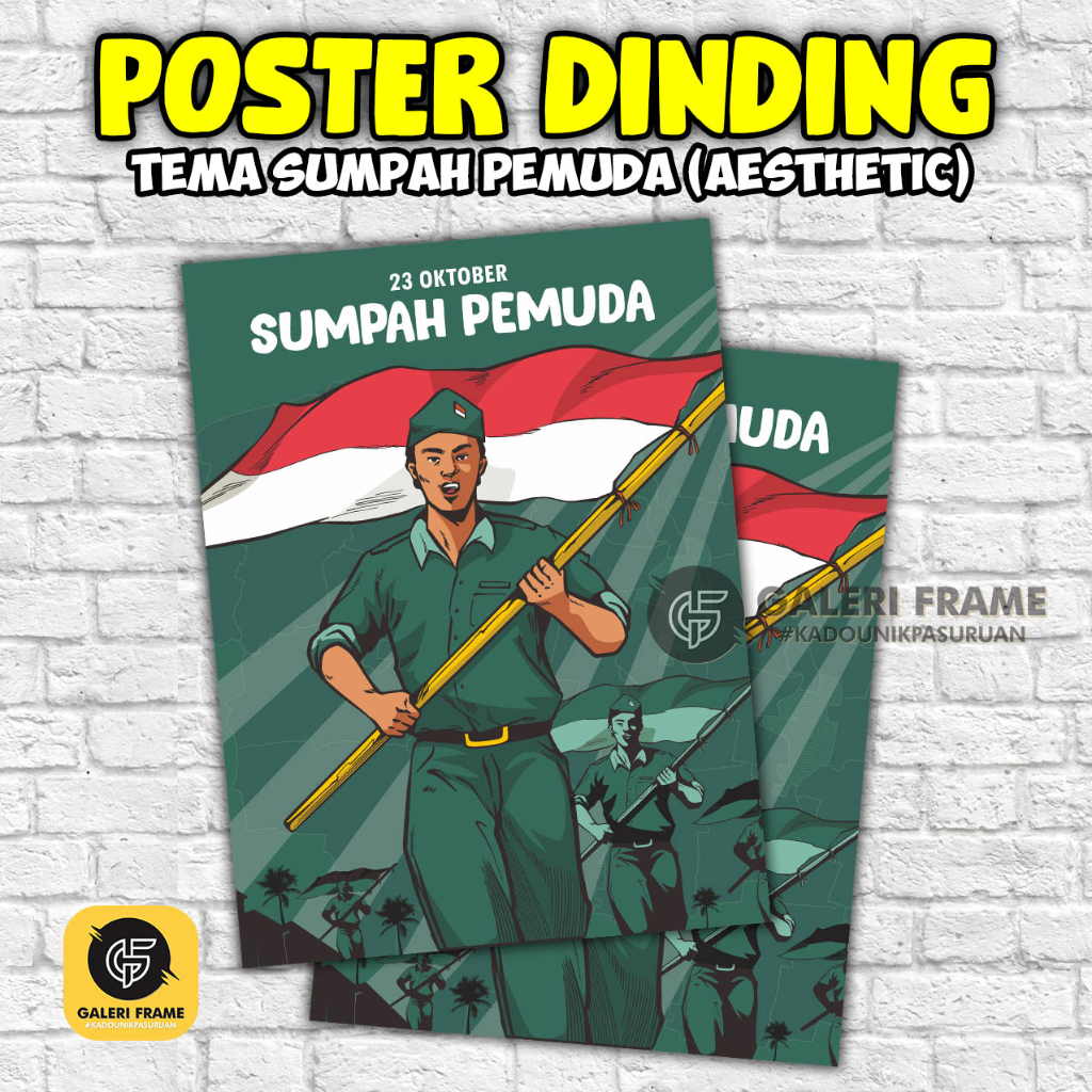 Jual POSTER DINDING TEMA HARI SUMPAH PEMUDA | POSTER AESTHETIC | HIASAN