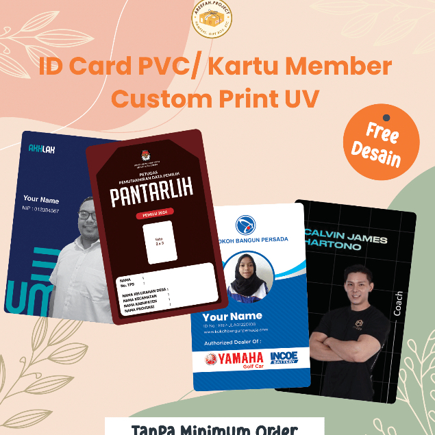Jual ID CARD PVC READY DESAIN/ KARTU ANGGOTA/ NAME TAG/ MEMBERCARD ...