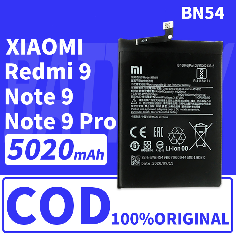 Jual Baterai Batre Xiaomi Redmi 9 Note 9 Note 9 Pro Bn54 Shopee Indonesia 6512