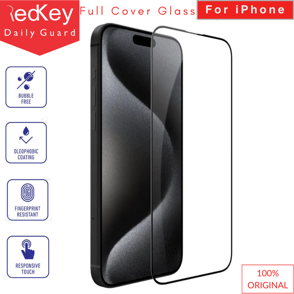 Redkey Premium Tempered Glass iPhone 15 14 13 12 11 Pro Max Plus Clear  Full Cover Anti-spy Privacy Screen Protector