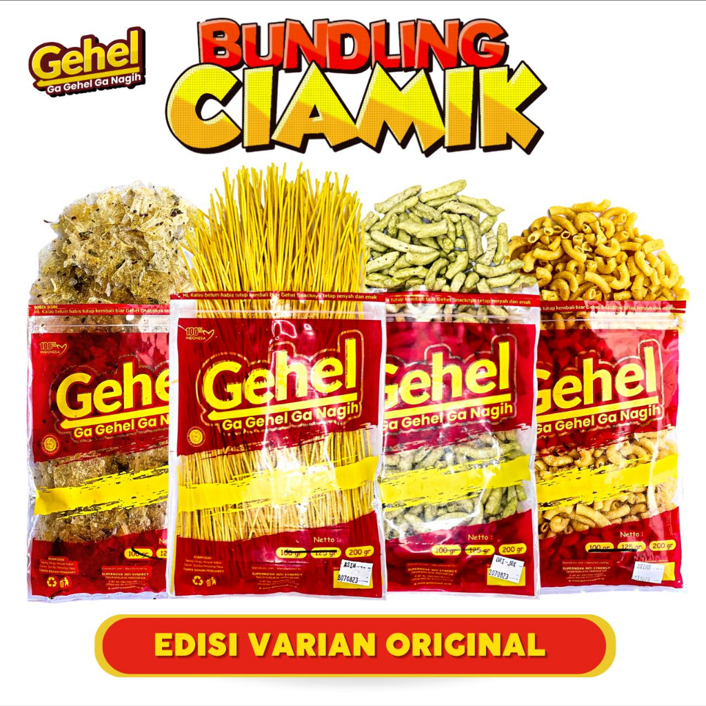 Jual Gehel Paket Bundling Ciamik Cemilan Mie Lidi Kripca Basreng