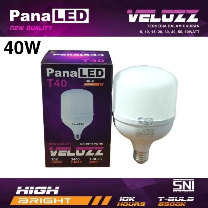 Jual Lampu Led 40 Watt Bergaransi Panaled Velozz Lampu Bohlam Led Super Terang Shopee Indonesia