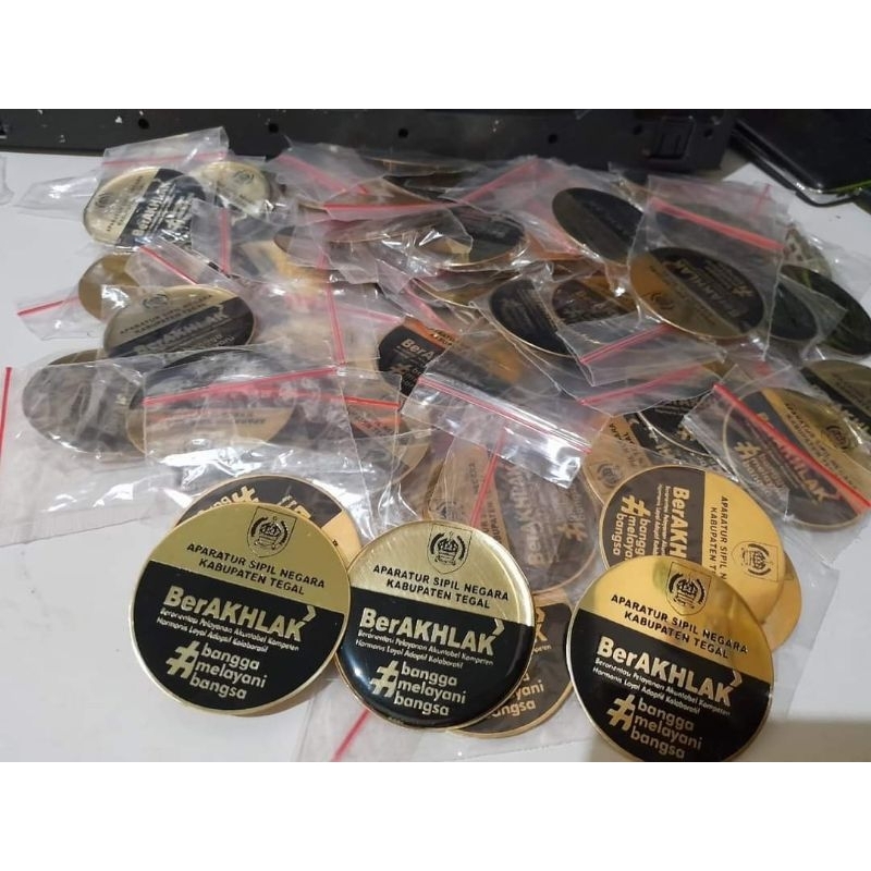 Jual Pin ASN BerAkhlak Lencana ASN BerAkhlak PNS PPPK P3K Kabupaten