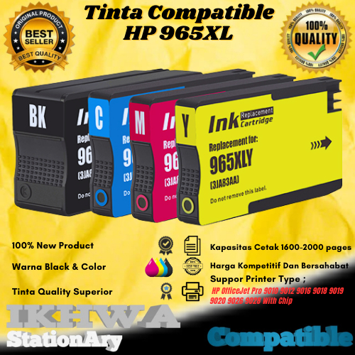 Jual TINTA CATRIDGE COMPATIBLE HP 965XL 965XL 1 PAKET ( BCYM ) = HP ...