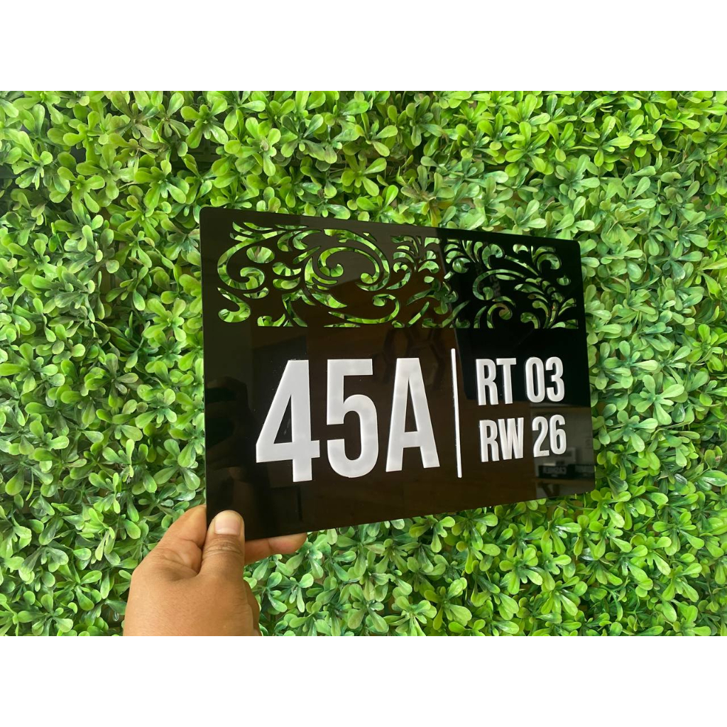 Jual Nomor Rumah Akrilik Laser Cut Timbul Pattern 30cm x 20cm | Shopee ...