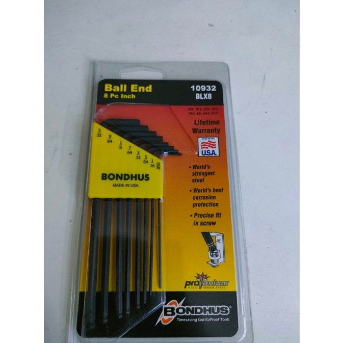 Jual Kunci L Set Bondhus BLX8 Inchi dengan Bola HexKey | Shopee Indonesia